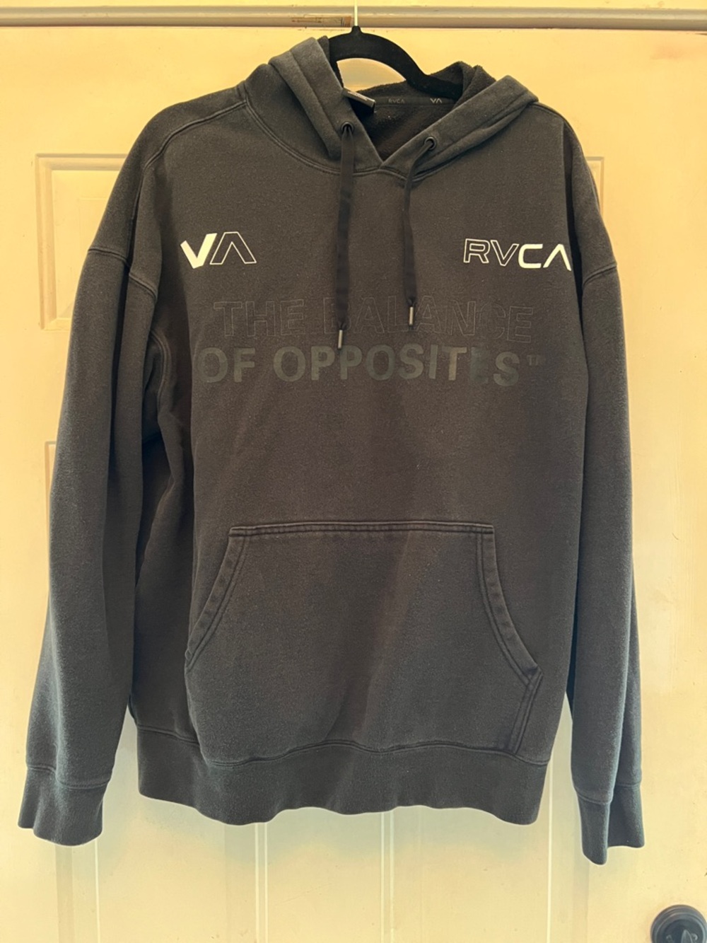 RVCA Charcoal Gray Pullover Hoodie with VA & RVCA Logos